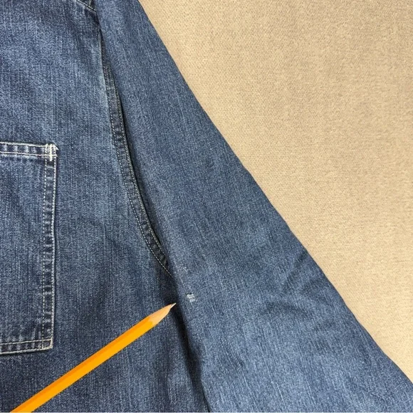 Y2K Polo Jeans Co Ralph Lauren Shacket Jacket Mens L Shirt Denim Pockets Chore - Picture 4 of 15